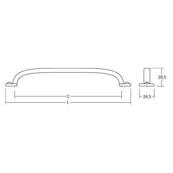 Mâner mobilier Viefe Firm, negru texturat, 349,8 mm (interax 320 mm) - imagine 2