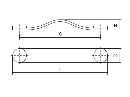 Mâner mobilier Viefe Flexa, bej și alamă, 150 mm (interax 128 mm)