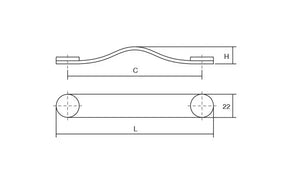 Mâner mobilier Viefe Flexa, maro și negru, 150 mm (interax 128 mm)