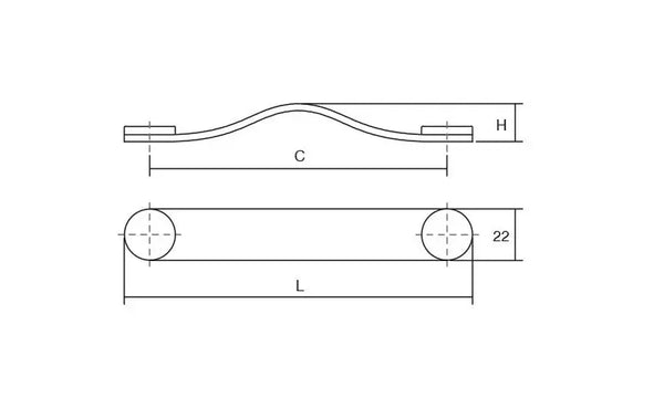 Mâner mobilier Viefe Flexa, maro și negru, 150 mm (interax 128 mm)