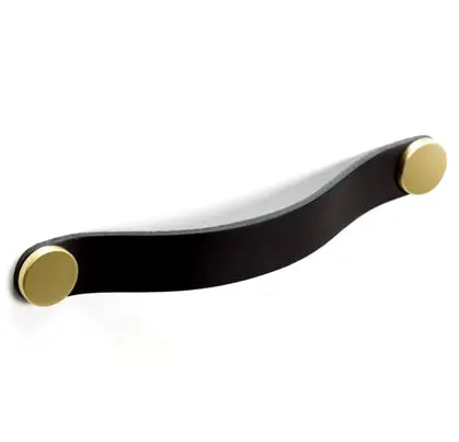 Mâner mobilier Viefe Flexa, negru și alamă, 150 mm (interax 128 mm)