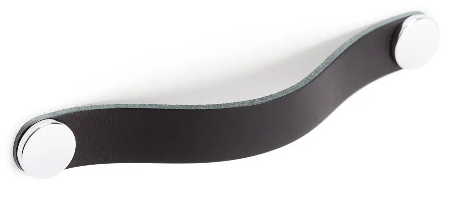 Mâner mobilier Viefe Flexa, negru și crom lucios, 150 mm (interax 128 mm)