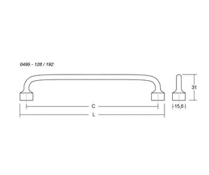 Mâner mobilier Viefe Floid, auriu periat, 143,6 mm (interax 128 mm) - imagine 3