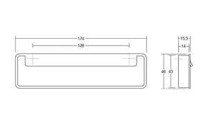 Mâner mobilier Viefe Fold, alamă cava periată, 174 mm (interax 128 mm) - imagine 5