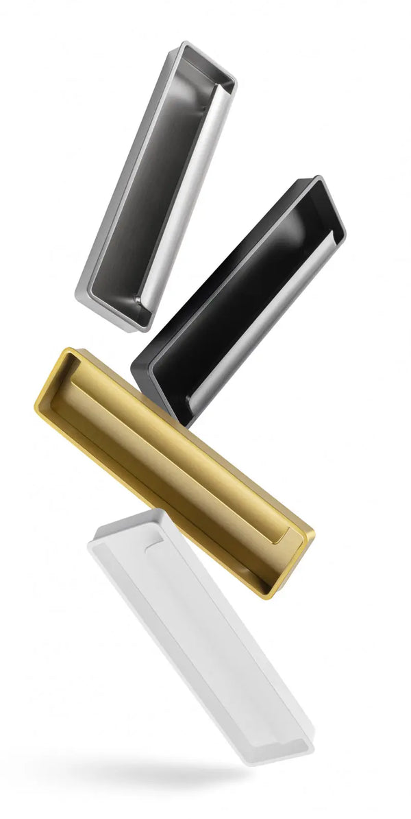 Mâner mobilier Viefe Fold, alamă cava periată, 174 mm (interax 128 mm) - imagine 6