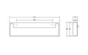 Mâner mobilier Viefe Fold, alamă, 174 mm (interax 128 mm) - imagine 4