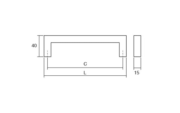 Mâner mobilier Viefe Fort, oțel inoxidabil periat, 270 mm (interax 256 mm) - imagine 3