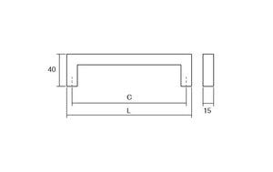 Mâner mobilier Viefe Fort, oțel inoxidabil periat, 407 mm (interax 392 mm) - imagine 3