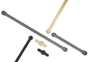 Mâner mobilier Viefe Fusion, alamă cava periată, 340 mm (interax 320 mm)