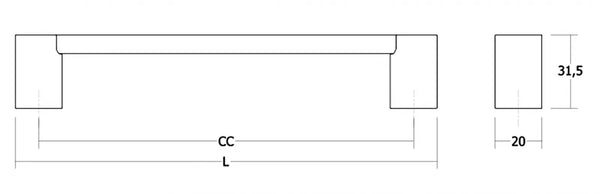 Mâner mobilier Viefe Fusion, negru mat, 340 mm (interax 320 mm) - imagine 2