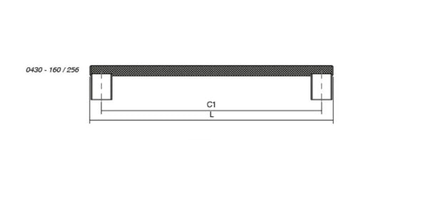 Mâner mobilier Viefe Graf Mini, oțel inoxidabil, 278 mm (interax 256 mm)