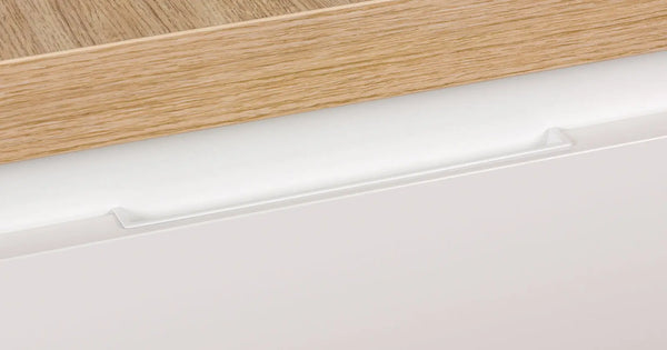 Mâner mobilier Viefe Hide, alb mat, 90 mm (interax 64 mm)
