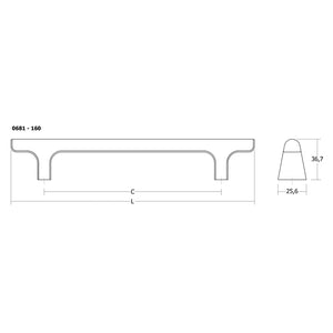 Mâner mobilier Viefe Hinoki Wood Big, stejar, 500 mm (interax 416 mm) - imagine 4