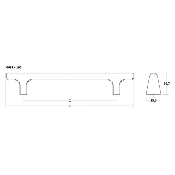 Mâner mobilier Viefe Hinoki Wood, nuc, 220 mm (interax 160 mm) - imagine 2