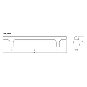 Mâner mobilier Viefe Hinoki Wood, stejar, 220 mm (interax 160 mm) - imagine 2