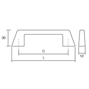 Mâner mobilier Viefe Kado, nichel periat, 186 mm (interax 160 mm)