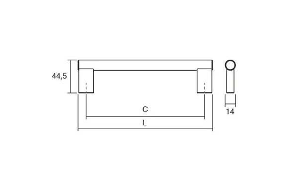 Mâner mobilier Viefe Kombi, oțel inoxidabil periat, 214 mm (interax 192 mm) - imagine 2