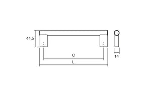 Mâner mobilier Viefe Kombi, oțel inoxidabil periat, 364 mm (interax 342 mm) - imagine 2