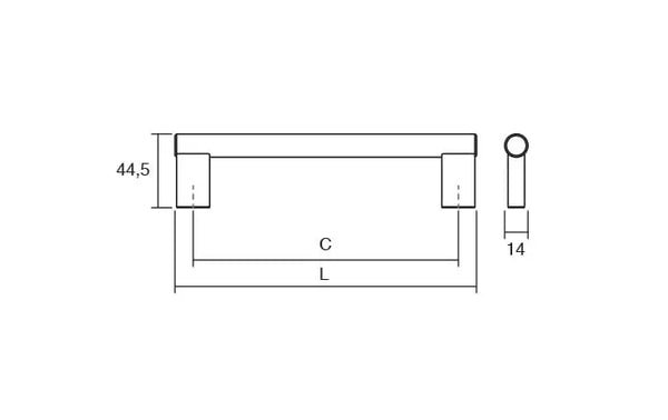 Mâner mobilier Viefe Kombi, oțel inoxidabil periat, 514 mm (interax 492 mm) - imagine 2