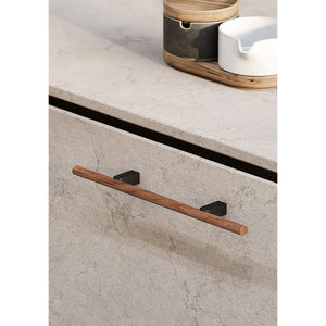 Mâner mobilier Viefe Kumo Wood, nuc și negru titan, 248 mm (interax 128 mm) - imagine 3