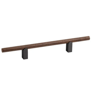 Mâner mobilier Viefe Kumo Wood, nuc și negru titan, 248 mm (interax 128 mm)