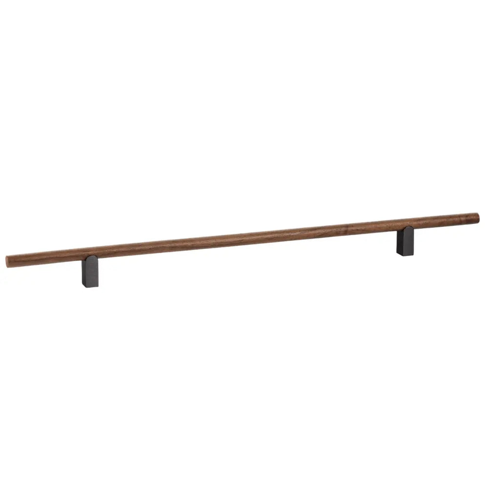 Mâner mobilier Viefe Kumo Wood, nuc și negru titan, 480 mm (interax 320 mm)
