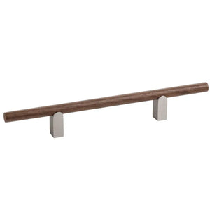 Mâner mobilier Viefe Kumo Wood, nuc și oțel inoxidabil, 248 mm (interax 128 mm)