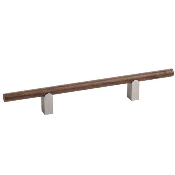 Mâner mobilier Viefe Kumo Wood, nuc și oțel inoxidabil, 248 mm (interax 128 mm)