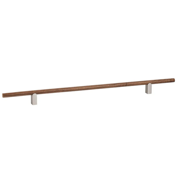 Mâner mobilier Viefe Kumo Wood, nuc și oțel inoxidabil, 480 mm (interax 320 mm)