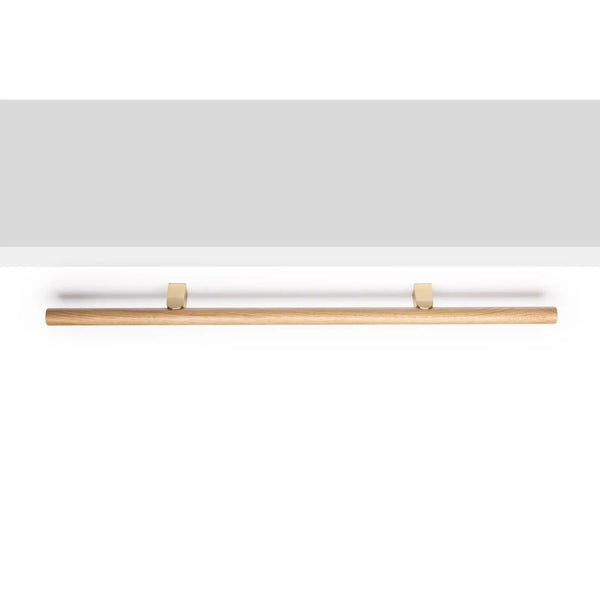 Mâner mobilier Viefe Kumo Wood, stejar și alamă periată, 248 mm (interax 128 mm) - imagine 3