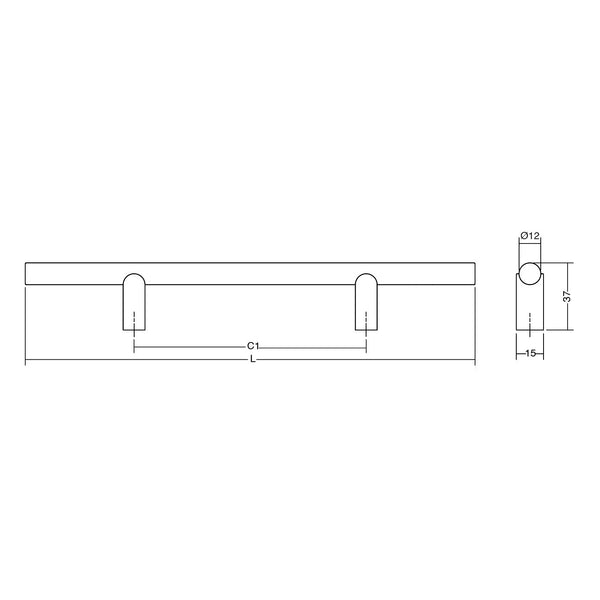 Mâner mobilier Viefe Kumo Wood, stejar și alamă periată, 480 mm (interax 320 mm) - imagine 2