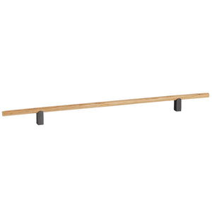 Mâner mobilier Viefe Kumo Wood, stejar și negru titan, 480 mm (interax 320 mm)