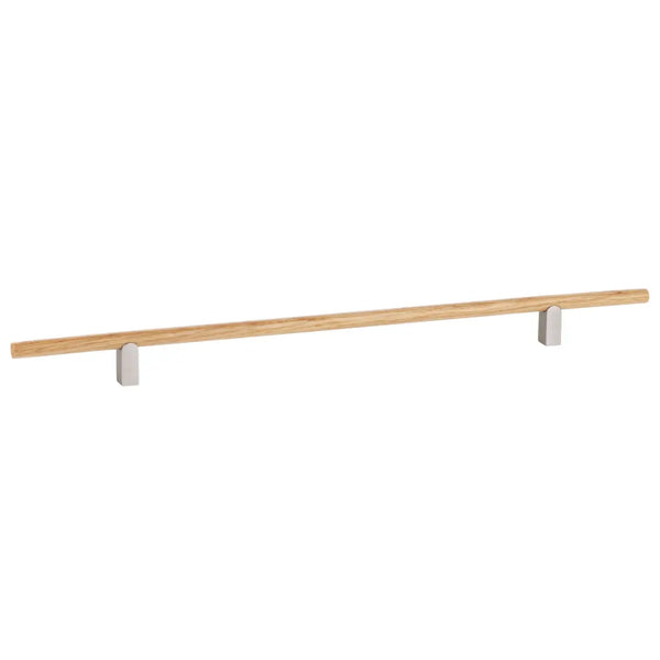 Mâner mobilier Viefe Kumo Wood, stejar și oțel inoxidabil, 480 mm (interax 320 mm)