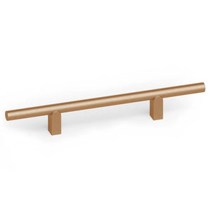 Mâner mobilier Viefe Kumo, alamă cava periată, 248 mm (interax 128 mm)