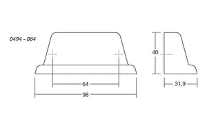Mâner mobilier Viefe Land, alamă antichizată, 98 mm (interax 64 mm) - imagine 3