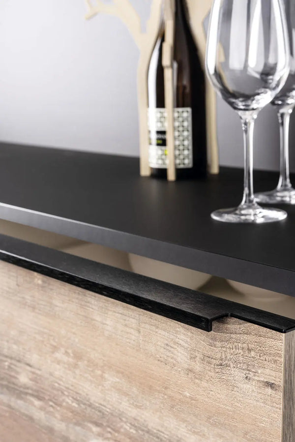 Mâner mobilier Viefe Linear, negru periat, 147 mm - imagine 4