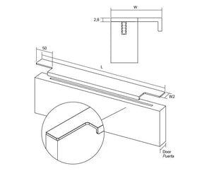 Mâner mobilier Viefe Linear, negru periat, 147 mm - imagine 6