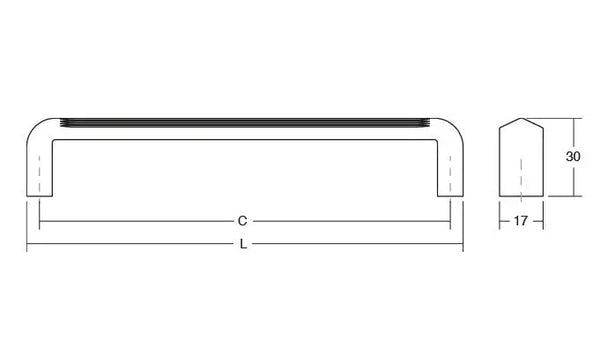 Mâner mobilier Viefe Lines, gri cenușiu periat, 170 mm (interax 160 mm) - imagine 3