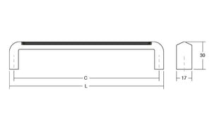 Mâner mobilier Viefe Lines, negru mat, 330 mm (interax 320 mm) - imagine 2