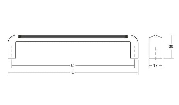 Mâner mobilier Viefe Lines, negru mat, 330 mm (interax 320 mm) - imagine 2