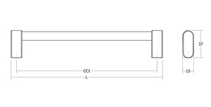 Mâner mobilier Viefe Linkk, oțel inoxidabil, 335 mm (interax 320 mm) - imagine 3