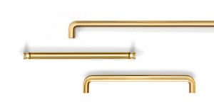 Mâner mobilier Viefe Lipp, alamă cava periată, 333 mm (interax 320 mm) - imagine 2