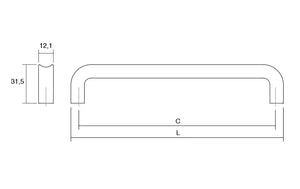 Mâner mobilier Viefe Lipp, negru mat, 205 mm (interax 192 mm) - imagine 2