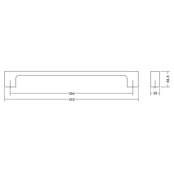 Mâner mobilier Viefe Luv Big, bronz periat, 419 mm (interax 384 mm) - imagine 4