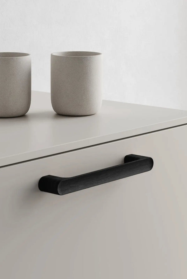 Mâner mobilier Viefe Luv Wood, negru mat lacuit, 183 mm (interax 160 mm) - imagine 3