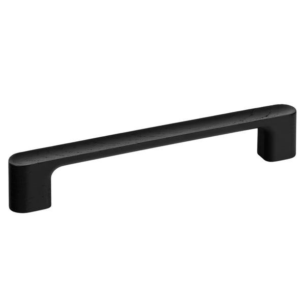 Mâner mobilier Viefe Luv Wood, negru mat lacuit, 183 mm (interax 160 mm)