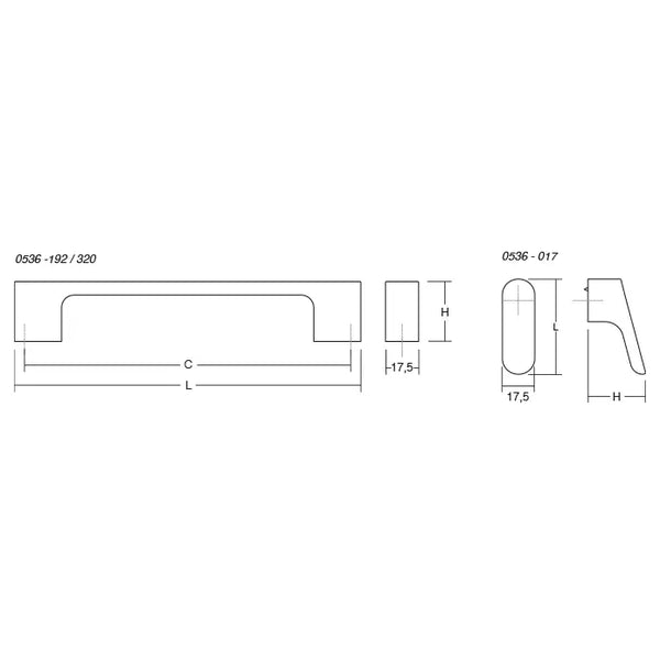 Mâner mobilier Viefe Luv, alamă, 202 mm (interax 192 mm) - imagine 4