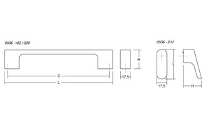 Mâner mobilier Viefe Luv, alb mat, 202 mm (interax 192 mm) - imagine 3