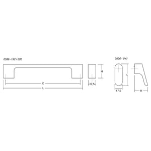 Mâner mobilier Viefe Luv, alb mat, 330 mm (interax 320 mm) - imagine 5