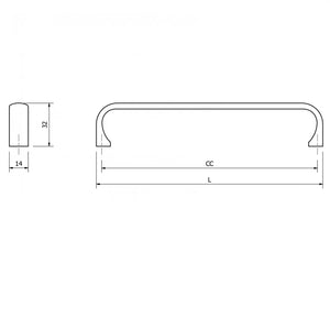 Mâner mobilier Viefe Miig, alamă cava periată, 168 mm (interax 160 mm) - imagine 3